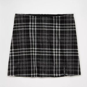 American Eagle Outfitters Black and Gray A-Line Mini Skirt